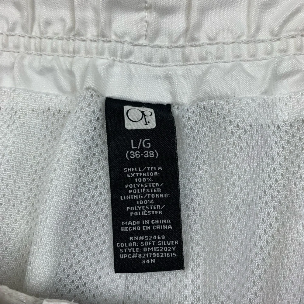 OP Ocean Pacific Swim Trunks Mens Large Gray‎ Green Floral Striped Polyester